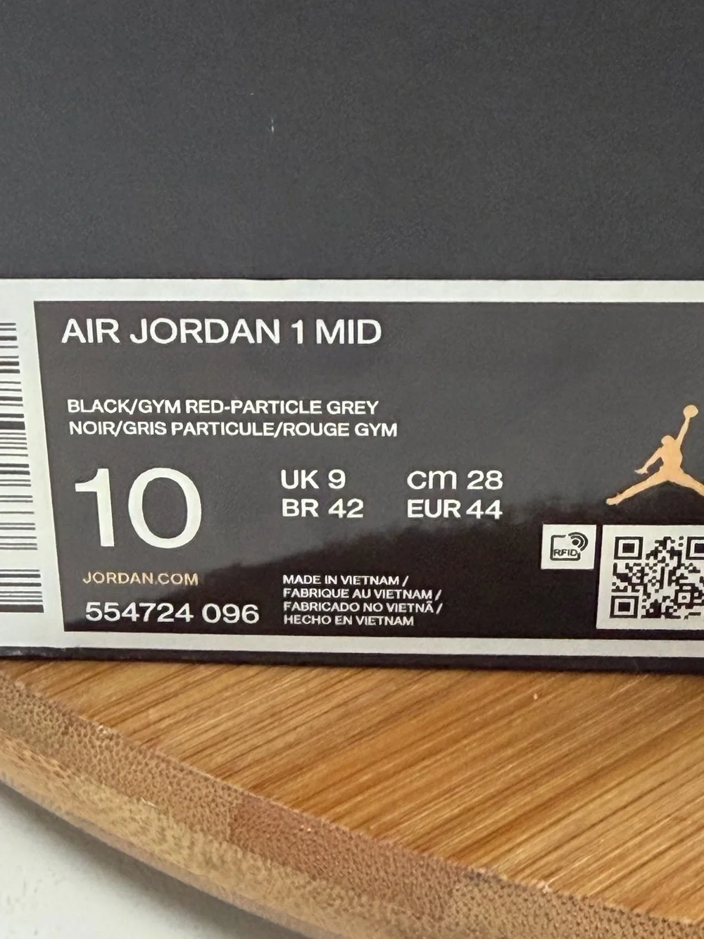 Jordan Mid-Top Sneakers - Black/Gray with Red Accent